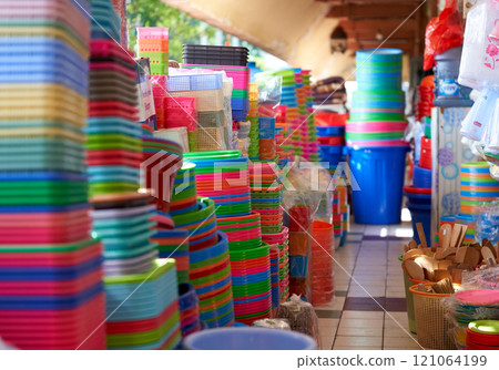 Colorful buckets 121064199