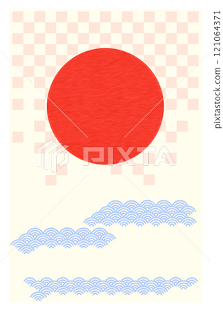 Sunrise background material, postcard size vertical 121064371