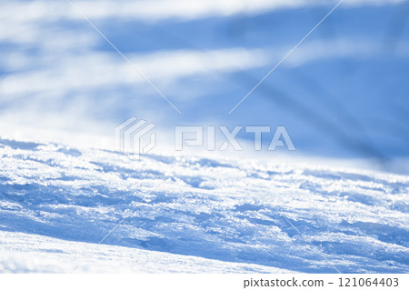 Snow crust surface, natural winter background photo 121064403
