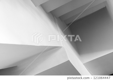 Abstract white architecture background photo. Stairs and corners Abstract white architecture background photo. Stairs and corners 121064447