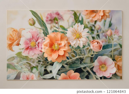 Cute flowers in pastel colors of orange, pink, and white Cute flowers in pastel colors of orange, pink, and white 121064843