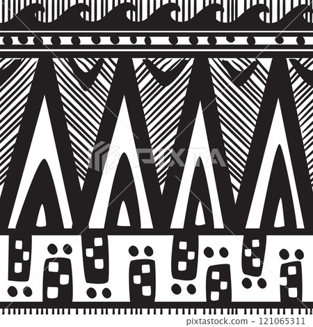 Seamless pattern tribal texture, ethnic background 121065311