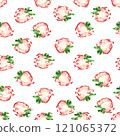 Seamless pattern with watercolor fresh strawberry. Hand drawn watercolor illustration. 121065372