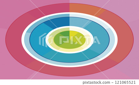 abstract rainbow background with concentric circles in blue, pink and green abstract rainbow background with concentric circles in blue, pink and green 121065521