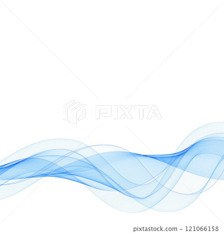 Smooth wavy blue lines in the form of abstract waves. Eps 10 121066158