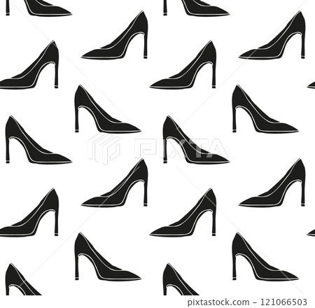 Vector seamless pattern of hand drawn shoe 121066503