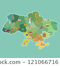 Stylized map of Ukraine. 121066716
