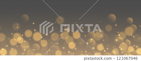 Golden bokeh with stars and sparkles, shiny overlay decoration isolated on grey background. Golden bokeh with stars and sparkles, shiny overlay decoration isolated on grey background. 121067046