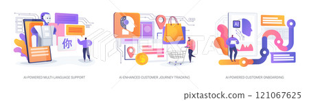 Artificial Intelligence in Customer service abstract concept vector illustrations. 121067625