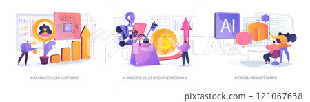 Artificial Intelligence for sales teams abstract concept vector illustrations. 121067638