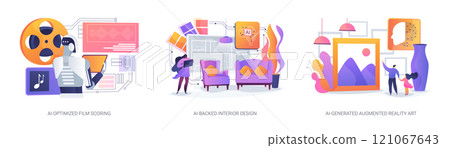 AI-Generated Art abstract concept vector illustrations. 121067643