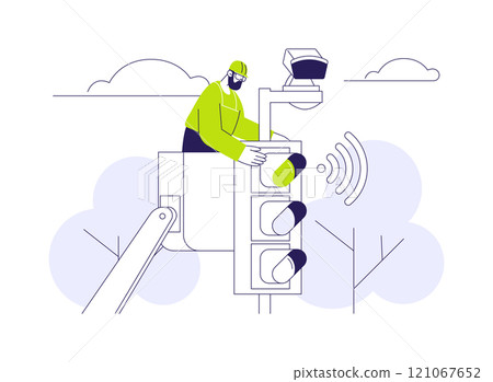 Smart traffic light abstract concept vector illustration. Smart traffic light abstract concept vector illustration. 121067652