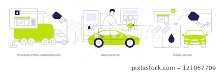Marketing of petroleum products abstract concept vector illustrations. Marketing of petroleum products abstract concept vector illustrations. 121067709