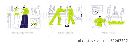 Oil exploration abstract concept vector illustrations. Oil exploration abstract concept vector illustrations. 121067722