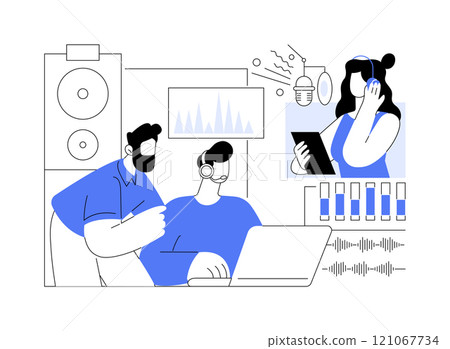 Sound control room isolated cartoon vector illustrations. 121067734