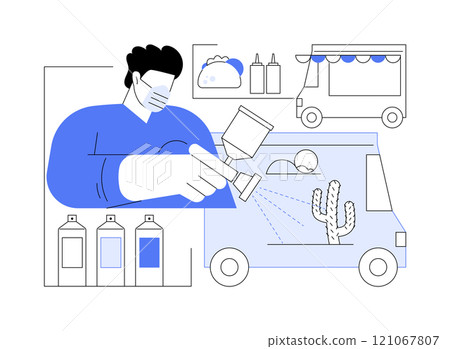 Design a food truck isolated cartoon vector illustrations. Design a food truck isolated cartoon vector illustrations. 121067807