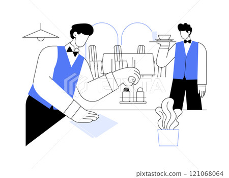 Restaurant routine isolated cartoon vector illustrations. 121068064