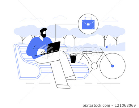 Working in the park isolated cartoon vector illustrations. Working in the park isolated cartoon vector illustrations. 121068069