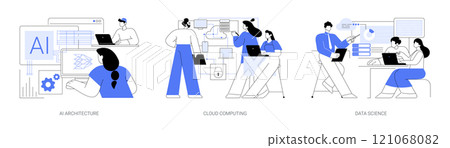 Degree in Computing isolated cartoon vector illustrations se 121068082