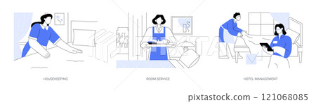 Hotel jobs isolated cartoon vector illustrations se 121068085