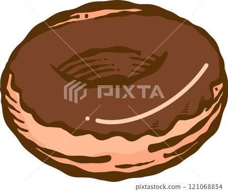Hand-drawn donut illustration 121068854