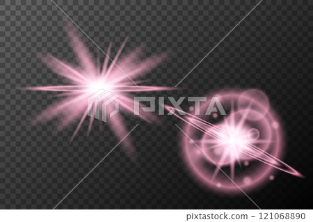 Set light effect Pink isolated flare explosion shiny dust line solar flare star spark neon light holidays festival, vector element Set light effect Pink isolated flare explosion shiny dust line solar flare star spark neon light holidays festival, vector element 121068890