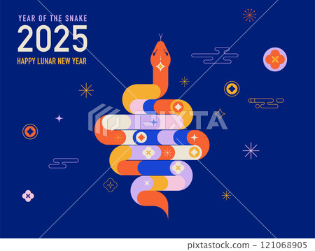 Chinese new year 2025 year of the Snake. Red Snake illustrations, wallpaper design, cards, banners Chinese new year 2025 year of the Snake. Red Snake illustrations, wallpaper design, cards, banners 121068905