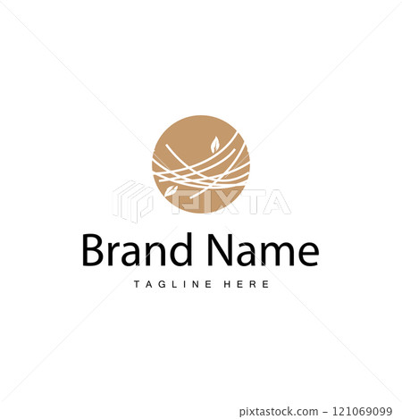 Bird's Nest Logo, Simple Bird House Illustration Templet Design Vector Bird's Nest Logo, Simple Bird House Illustration Templet Design Vector 121069099