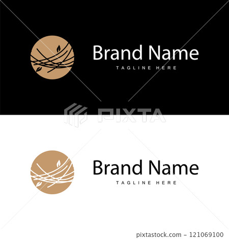 Bird's Nest Logo, Simple Bird House Illustration Templet Design Vector Bird's Nest Logo, Simple Bird House Illustration Templet Design Vector 121069100