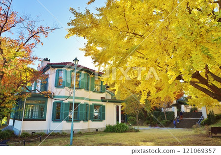 Bluff No. 18 surrounded by autumn leaves Bluff No. 18 surrounded by autumn leaves 121069357