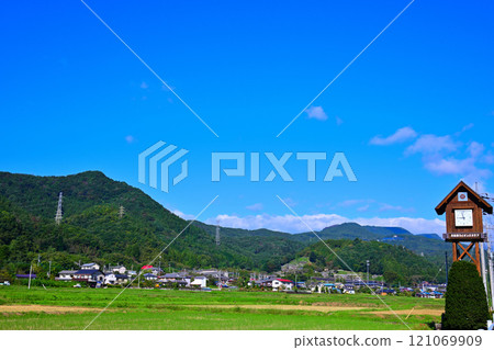 Rural early autumn scenery, Okutone Steam Highway, Minakami Town 121069909