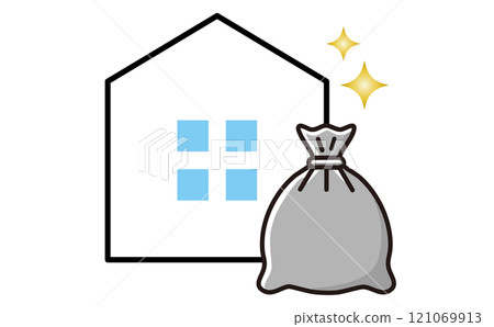 屋前收集前的垃圾 121069913