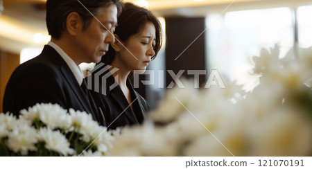 Japanese funeral attendees Japanese funeral attendees 121070191