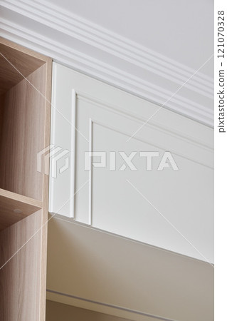Discover the beauty of Elegant Interior Design featuring Wood and White Trim elements Discover the beauty of Elegant Interior Design featuring Wood and White Trim elements 121070328