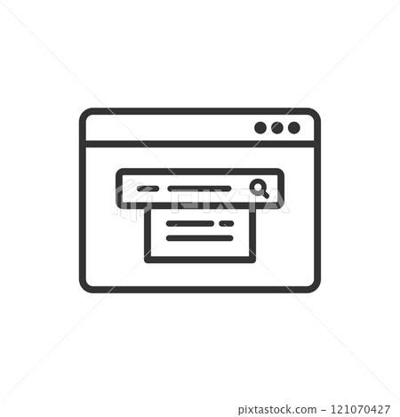 Home page search window and suggestion vector icon (line drawing, black and white) Home page search window and suggestion vector icon (line drawing, black and white) 121070427