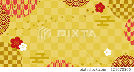 Gold Japanese style background_vector illustration horizontal (1:2) Gold Japanese style background_vector illustration horizontal (1:2) 121070500