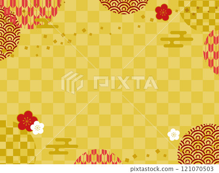 金色日式背景_向量插畫 金色日式背景_向量插畫 121070503