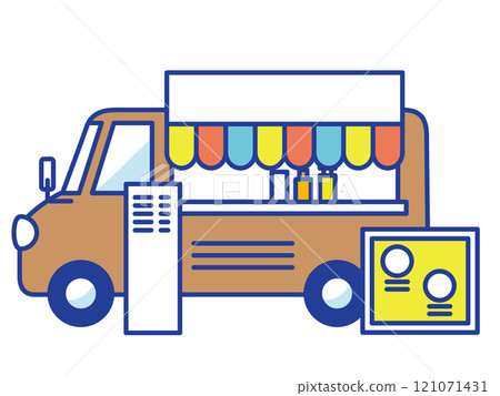 Simple and cute kitchen car illustration 121071431