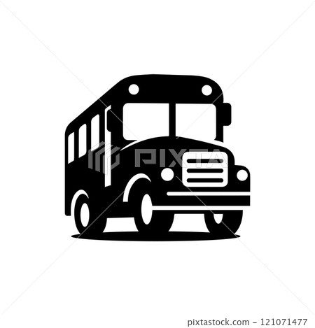 School bus icon logo design template isolated illustration 121071477