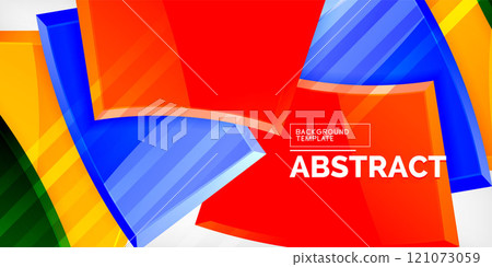 Vector abstract color geometric shapes. Illustration For Wallpaper, Banner, Background, Card, Book Illustration, landing page 121073059