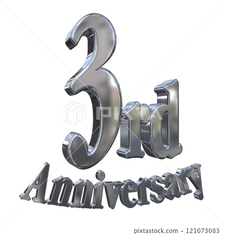 3DCG 角色「3rd Anniversary/3rd週年紀念標記閃光」銀、銀 121073083