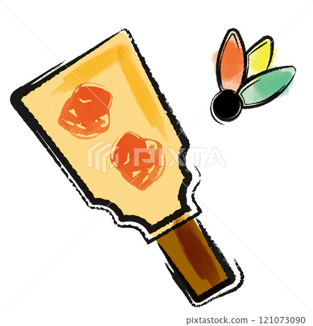 Simple watercolor style hagoita illustration Simple watercolor style hagoita illustration 121073090