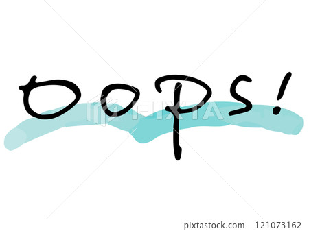 手寫文字素材。英文訊息“OOPS!” 121073162