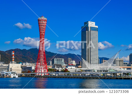 Kobe Port Tower and cityscape, Kobe, Hyogo Prefecture 121073306