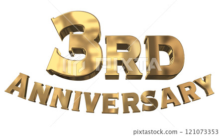 3DCG 人物「3rd Anniversary/3rd週年紀念標記閃光」黃金、黃金 121073353