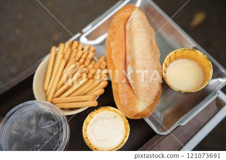 Vietnamese bread with milk 121073691