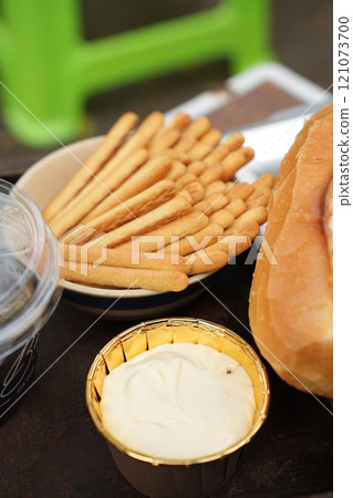 Vietnamese bread with milk Vietnamese bread with milk 121073700