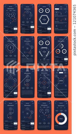 Vector graphics infographics with mobile phone. Template for creating mobile applications, workflow layout, diagram, banner, web design, business reports 121074365