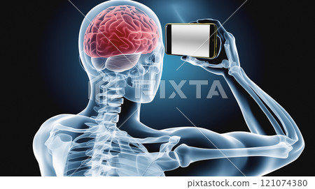 "Visual representation of brain fatigue caused by prolonged smartphone use." 121074380