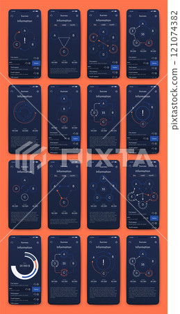 Vector graphics infographics with mobile phone. Template for creating mobile applications, workflow layout, diagram, banner, web design, business reports 121074382